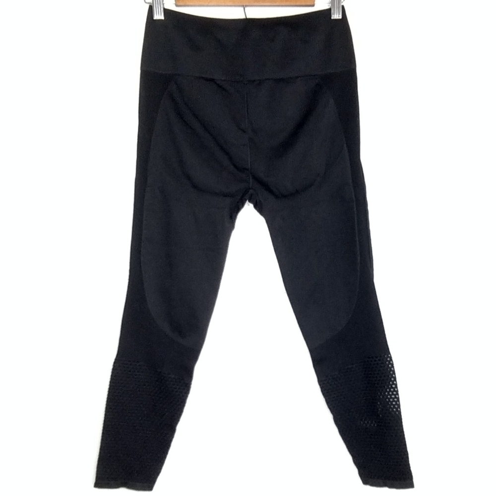 Fabletics Black Compression Cropped Mesh Leggings